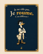Plaque métallique : Je roume !